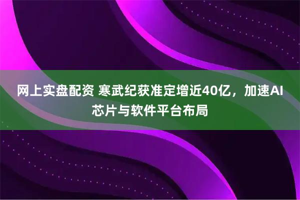 网上实盘配资 寒武纪获准定增近40亿，加速AI芯片与软件平台布局